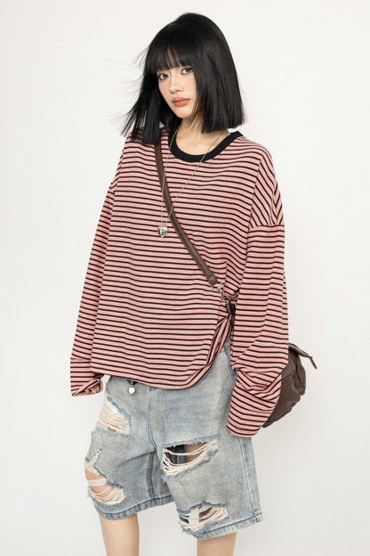 Simple Striped Long Sleeve T-Shirt