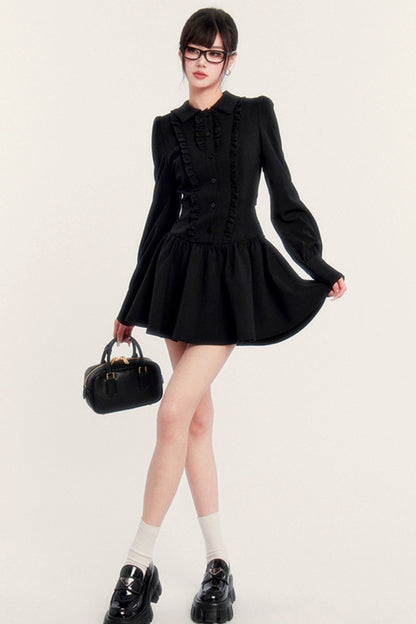 Black Bow Shirt Dress