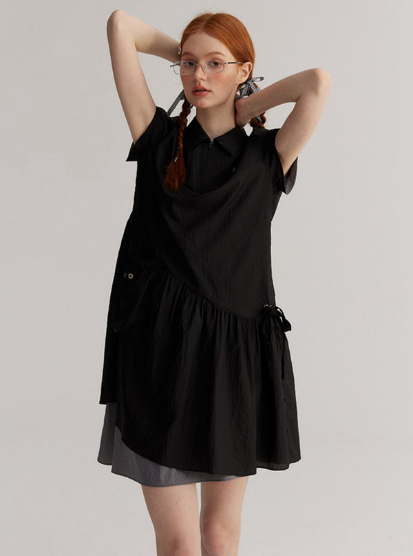 Pleated Polo Dress