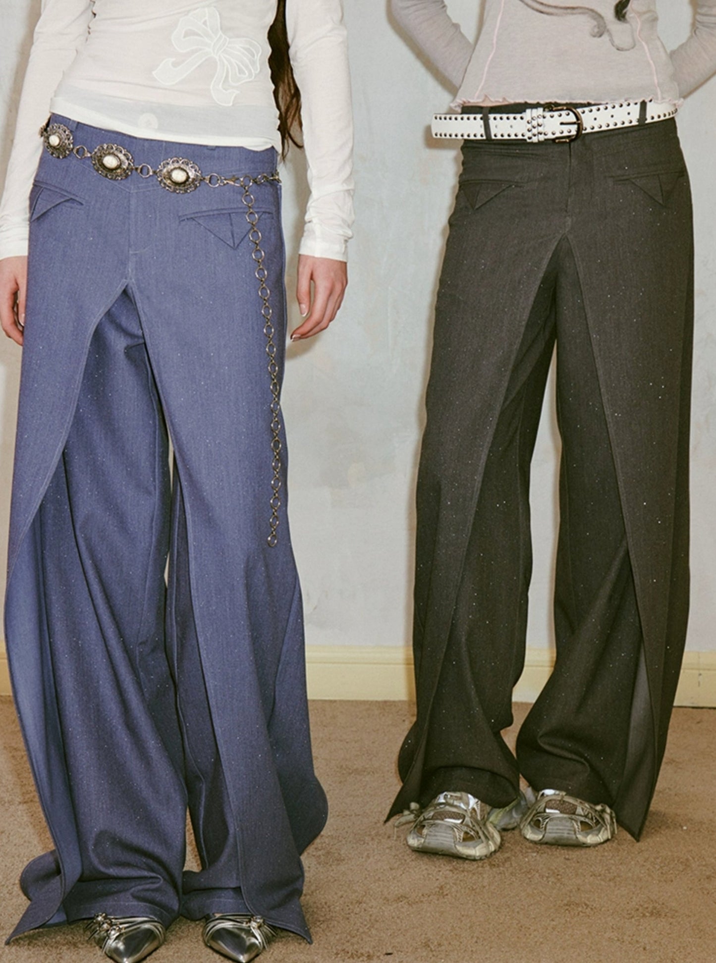 Shiny Irregular Suit Pants