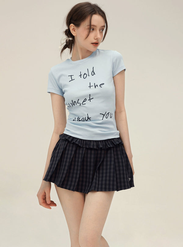 American Retro Letter Print T-Shirt Set