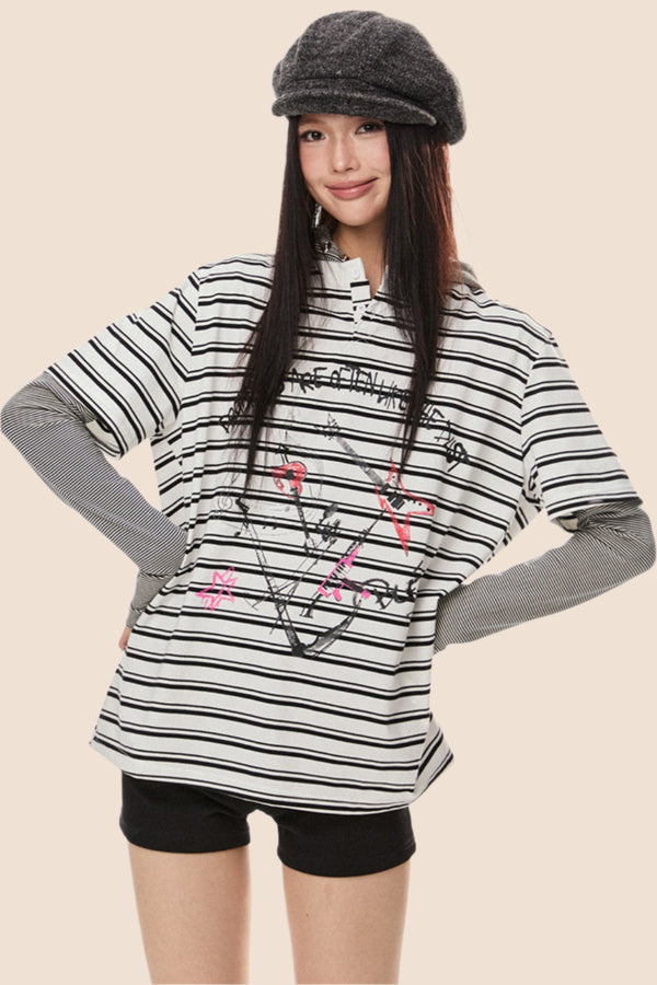 Stripe Loose T Shirt