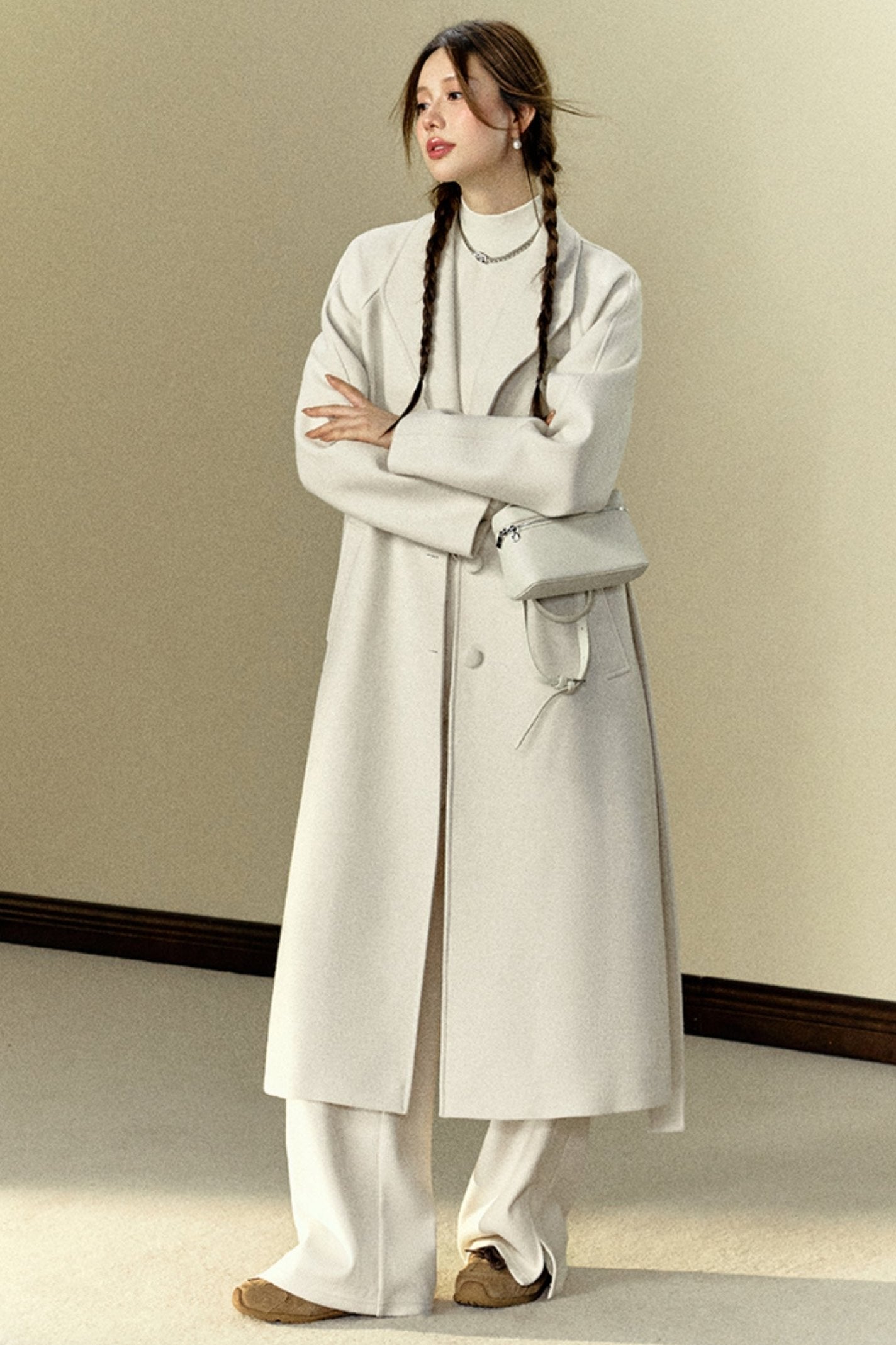 Woolen Long Slouchy Bathrobe Coat