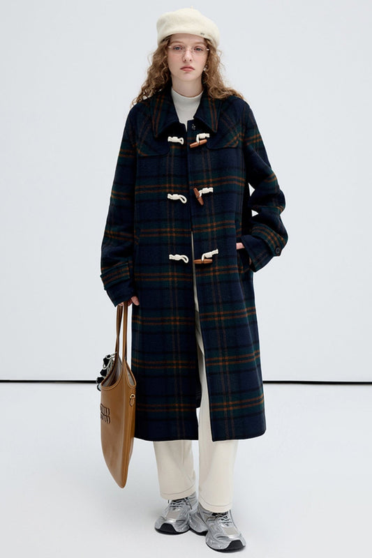 Textured Wool Check Coat