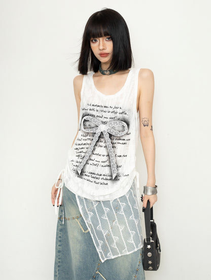 Wasteland Ribbon Lace Vest Top