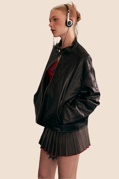 Retro Biker Pu Leather Coat