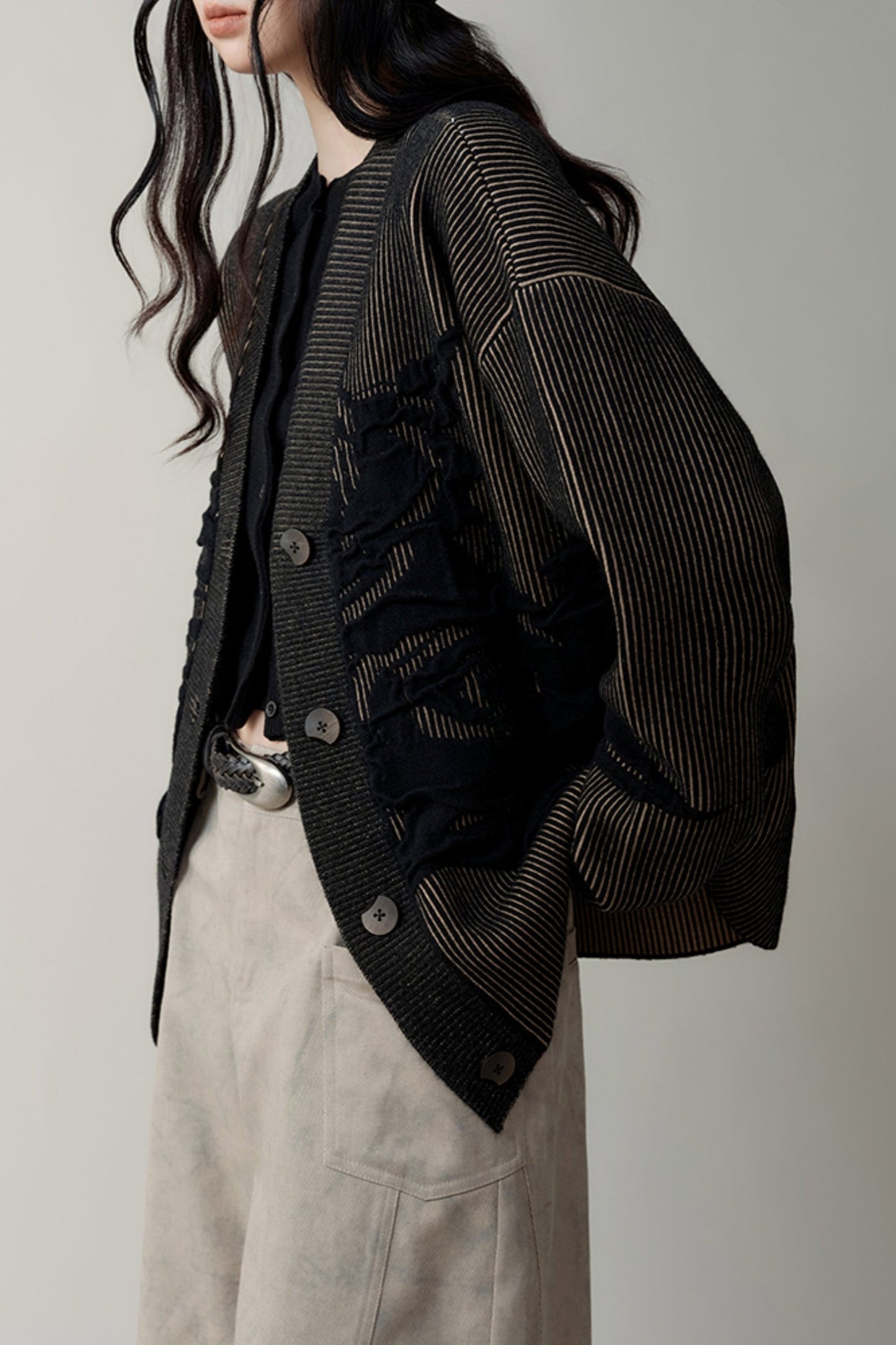 LAZY FIT JACQUARD SWEATER CARDIGAN