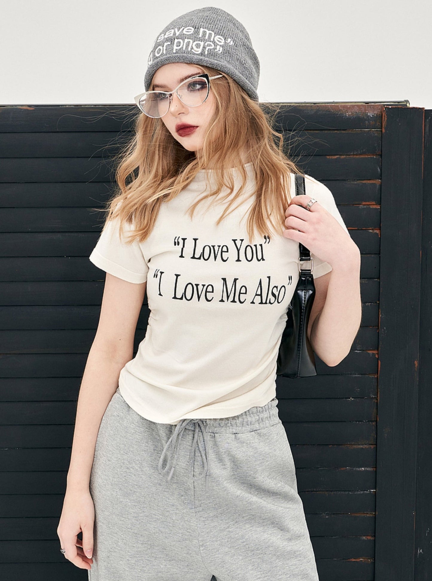 Letter Print Half Turtleneck Tee Top