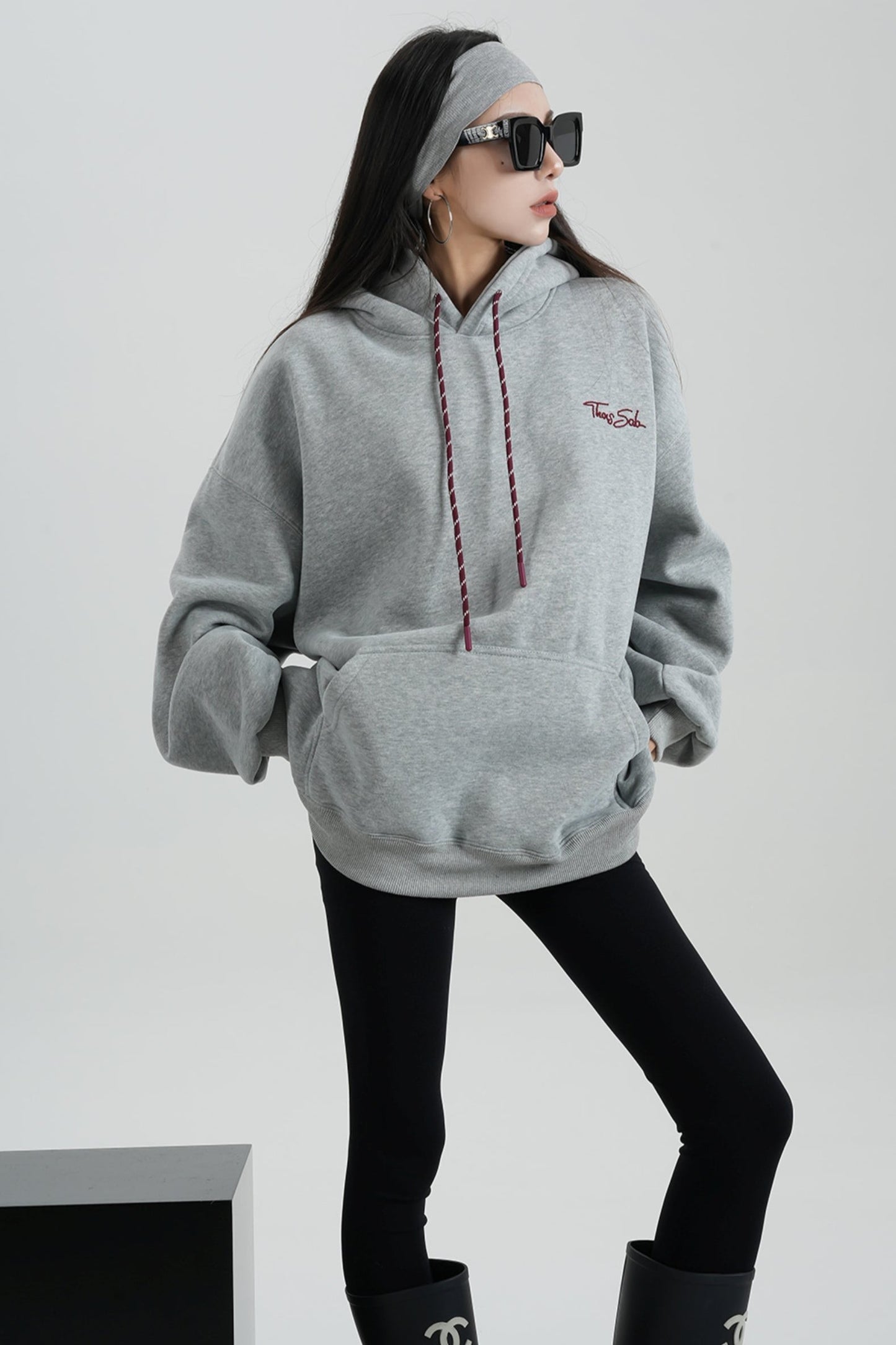 Hooded Mid-Length Fleece Sweatshirt