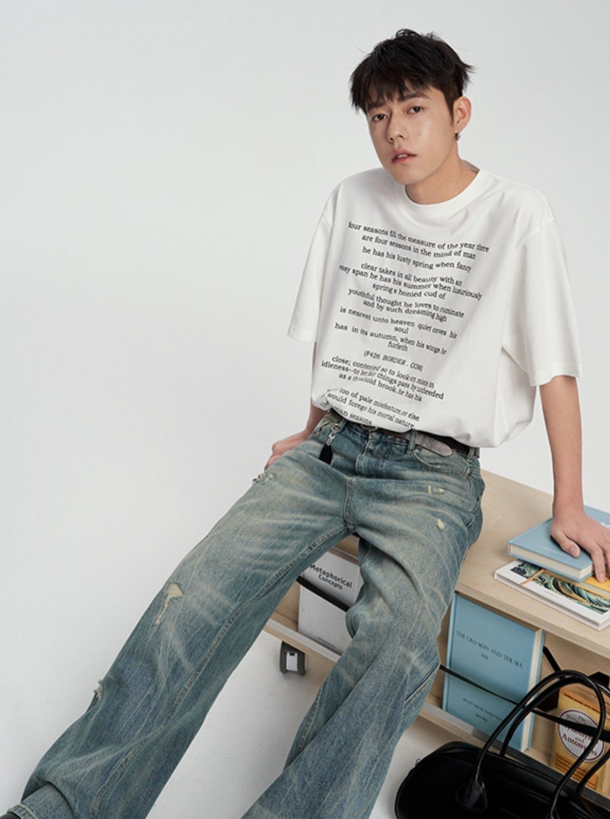 Smudged Letter Short Sleeve T-Shirt