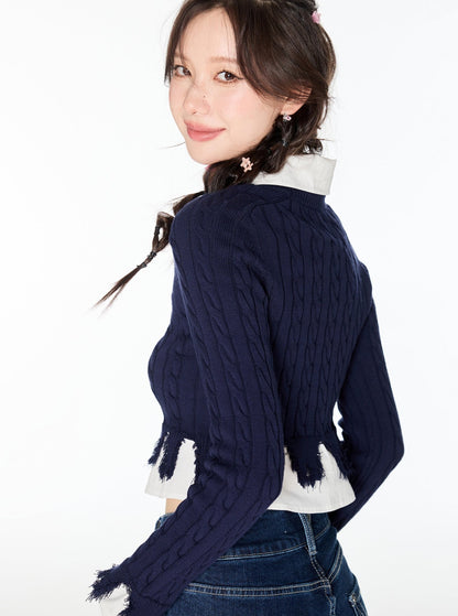 Patchwork Preppy Sweater Top