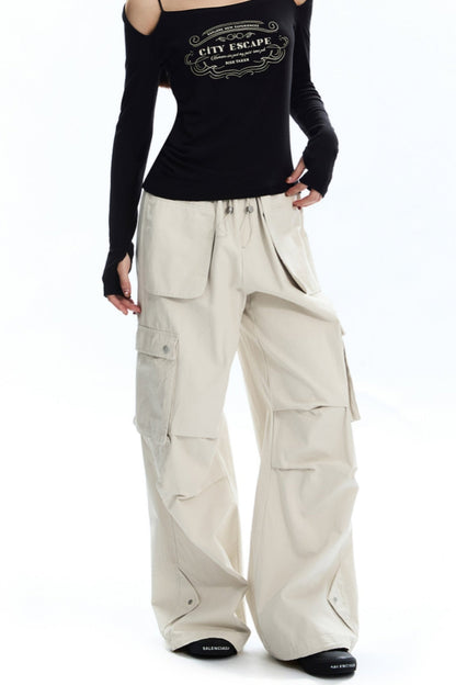 [New on September 19] APEA2024 Fall/Winter design sense niche drawstring pocket cargo pants street high street