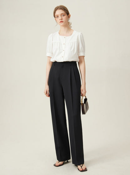 Versatile High Waist Mop Pants