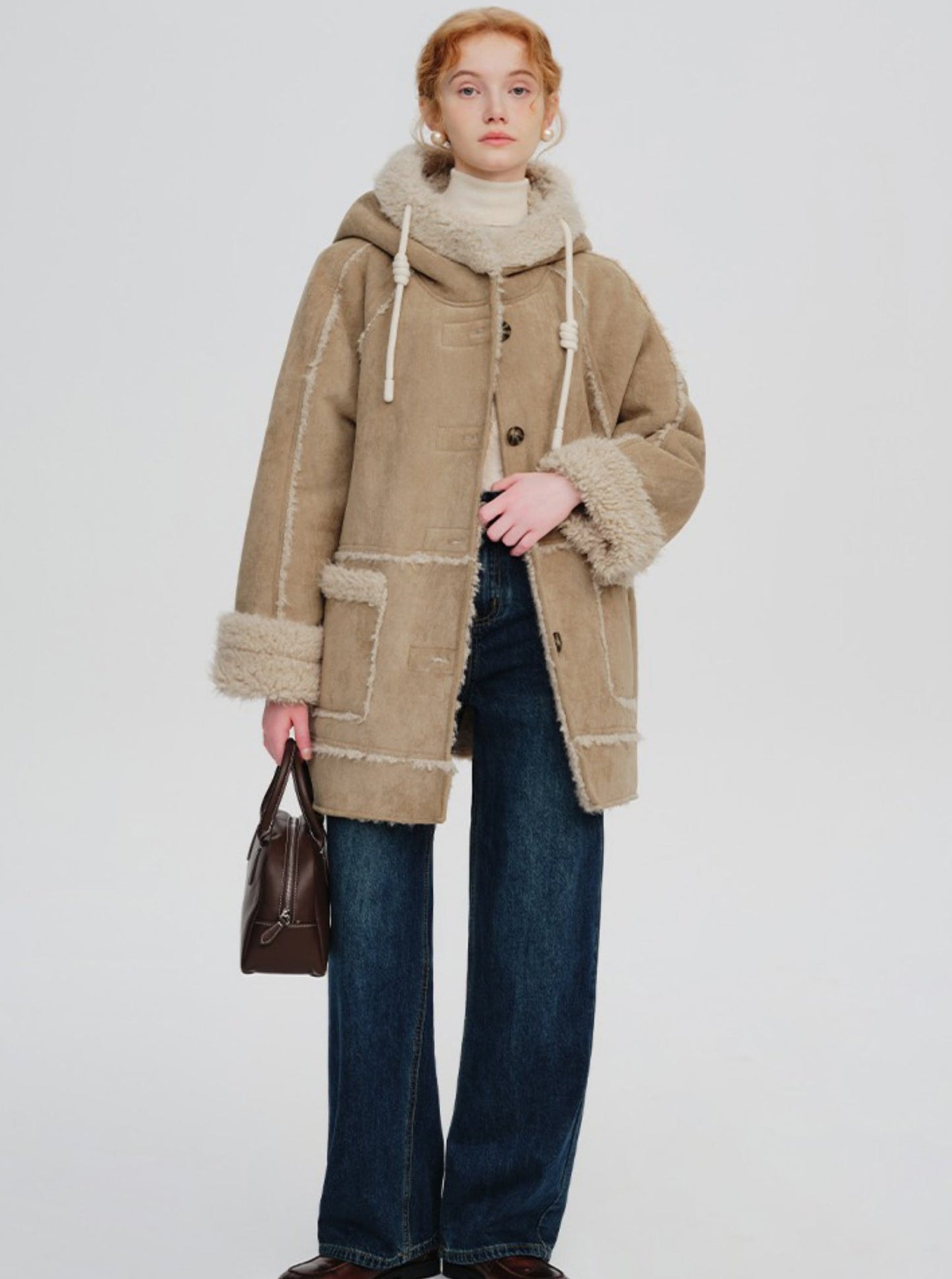 thickened fur integrated cotton jacket