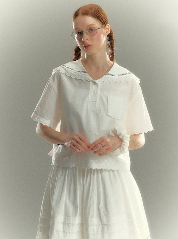 High Lace A-Line Skirt Short Skirt Set-Up