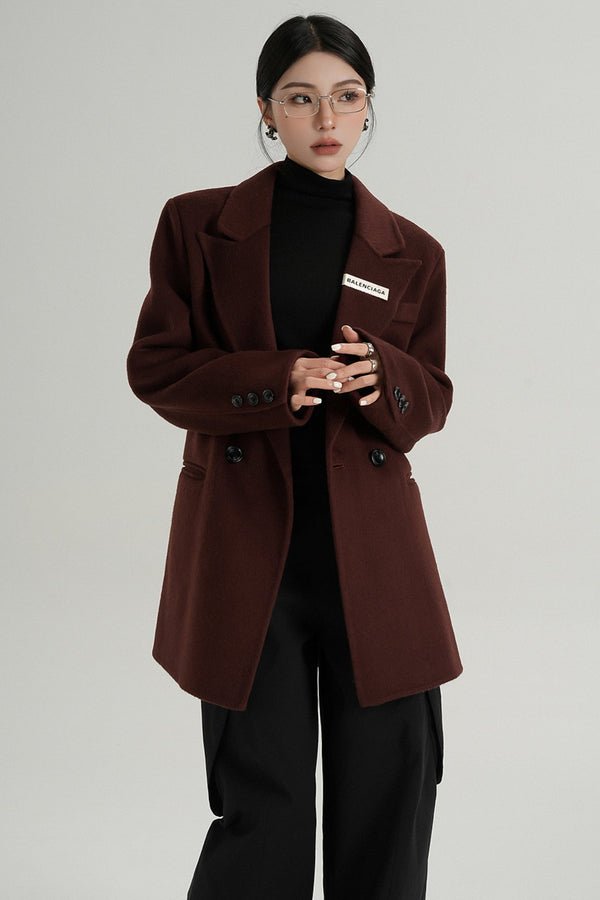 High-End Black Wool Tweed Jacket