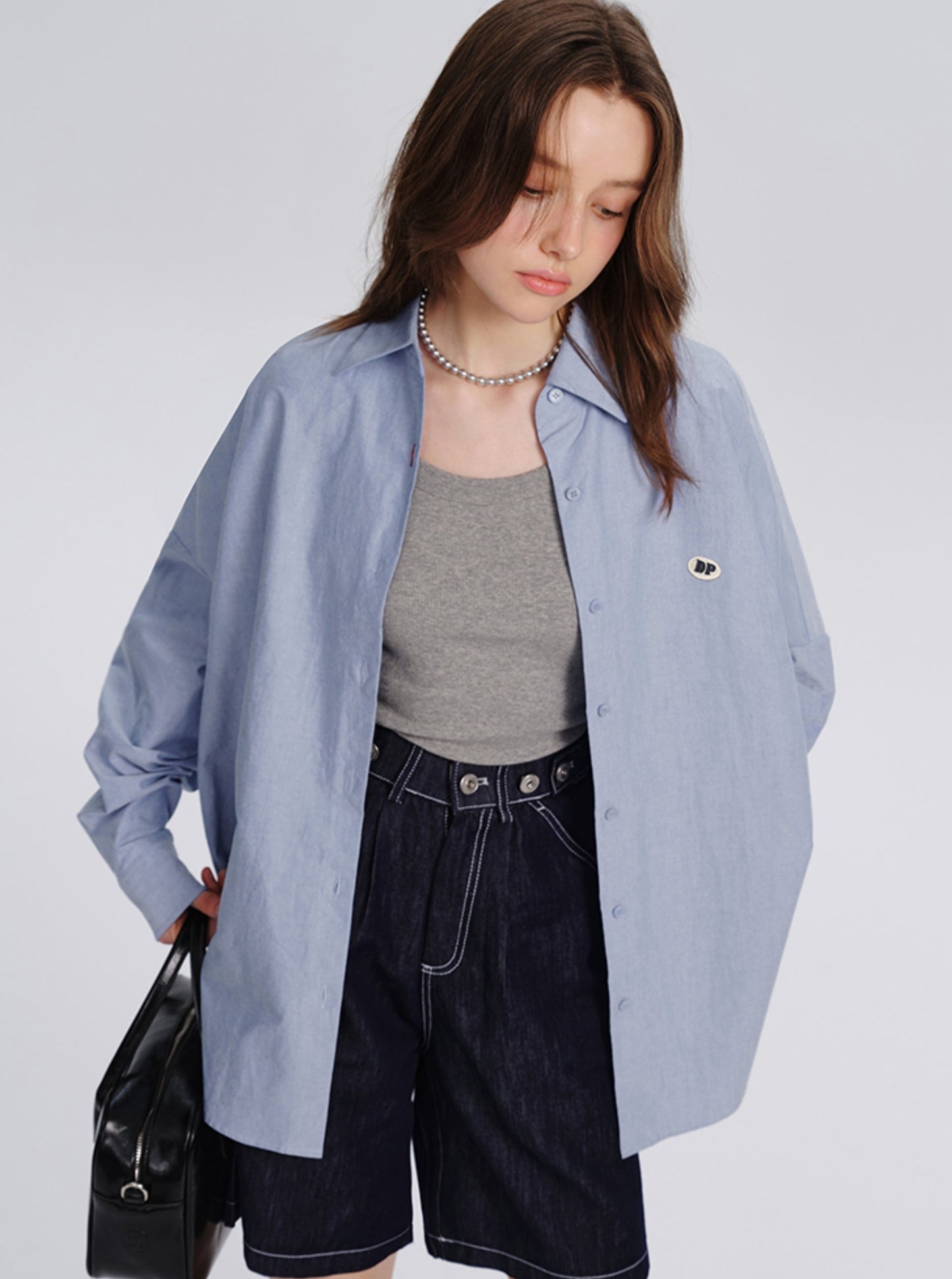 French Blue Loose Shirt