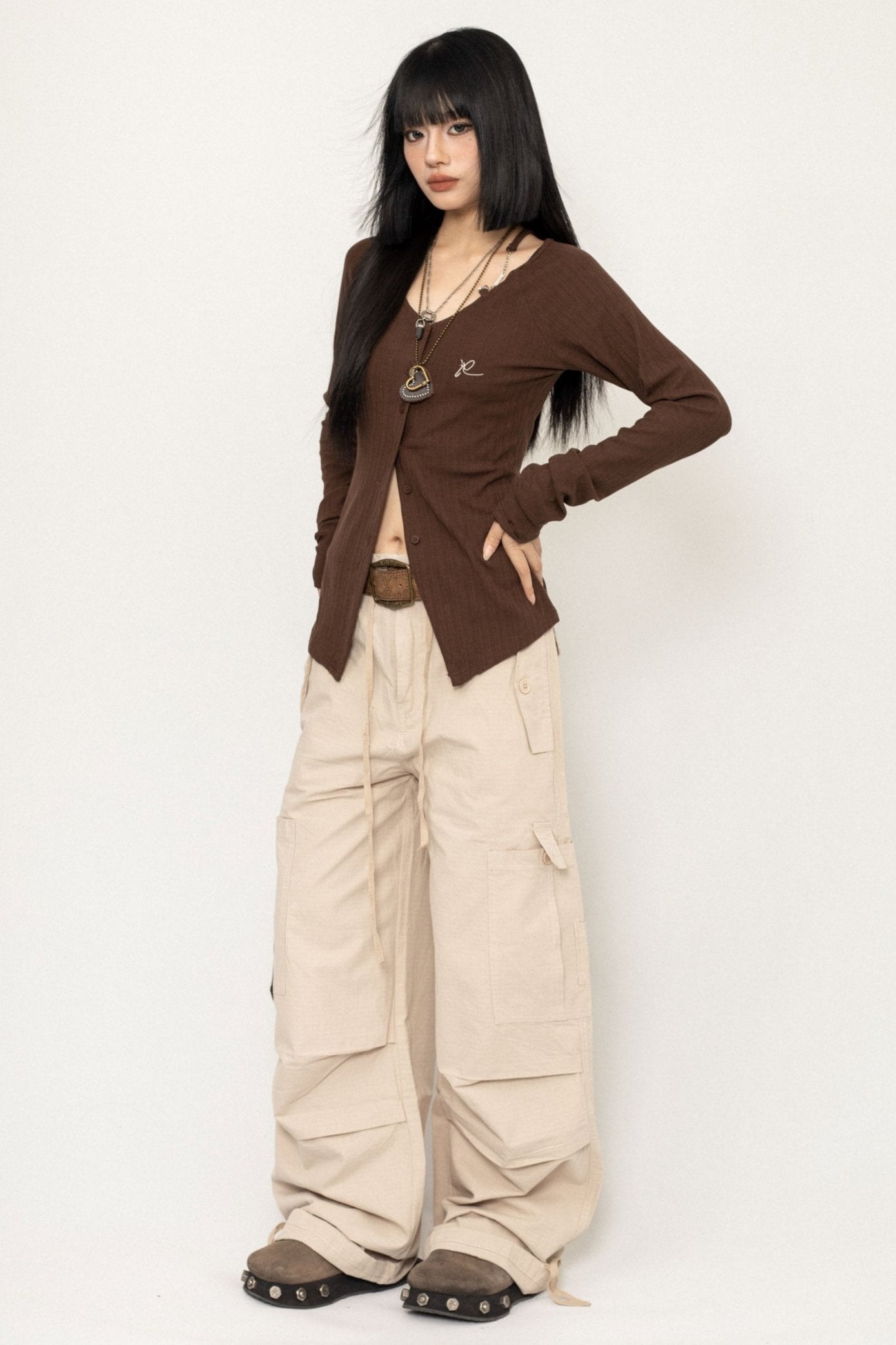 American Retro Wide-Leg Cargo Pants