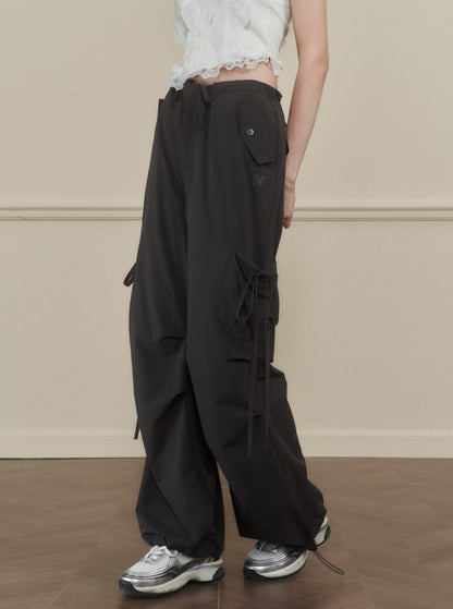 Bow Stitched Double Waist Pants