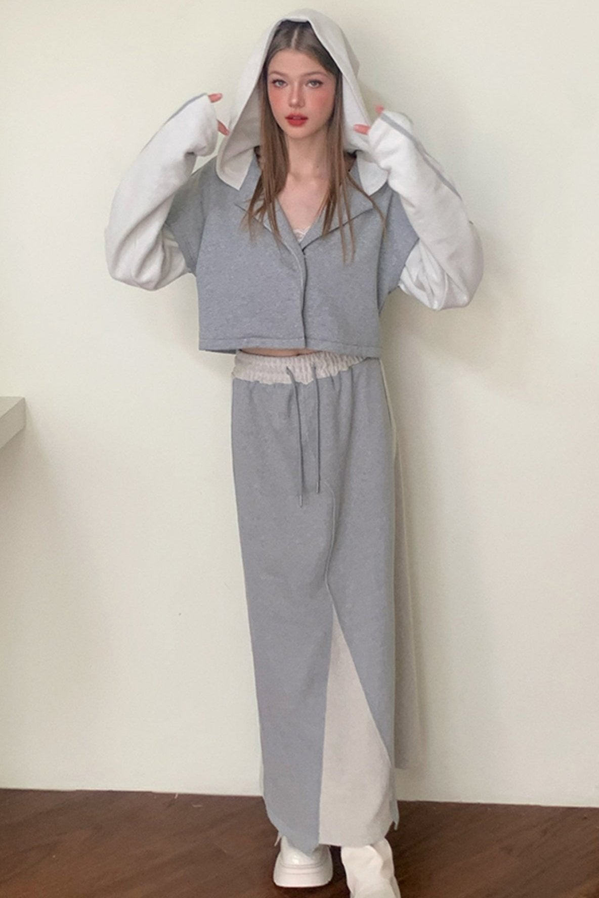 Saka Iceland Hooded Sweatshirt Skirt Set-Up