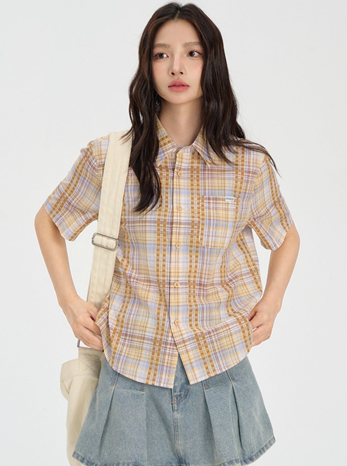 Embroidered Check Summer Shirt