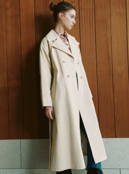 Long Loose Texture Trench Coat