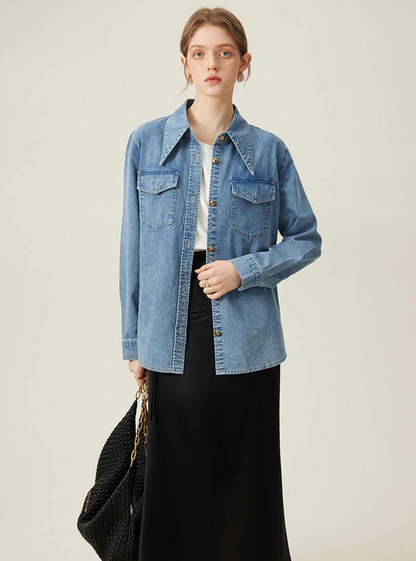 Commuter Denim Layered Shirt