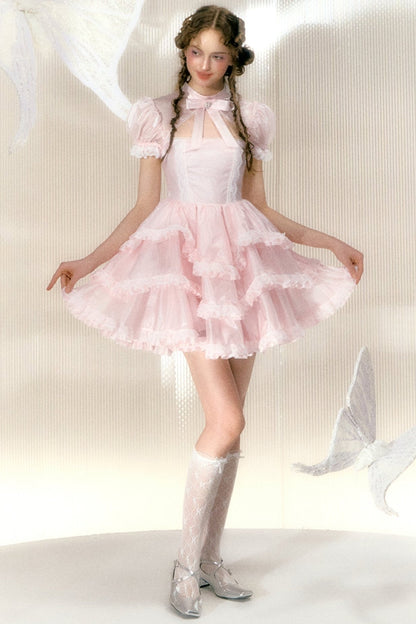 Light Pink Rhinestone Bow Princess Dress