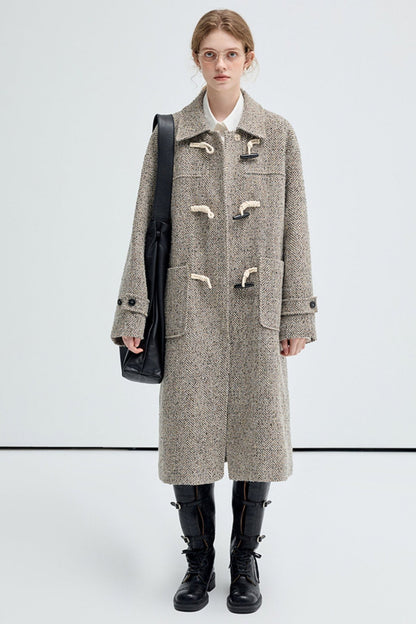 Wool Twill Knee-Length Coat