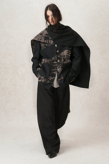 Loose Fit Structured Velvet Jacket