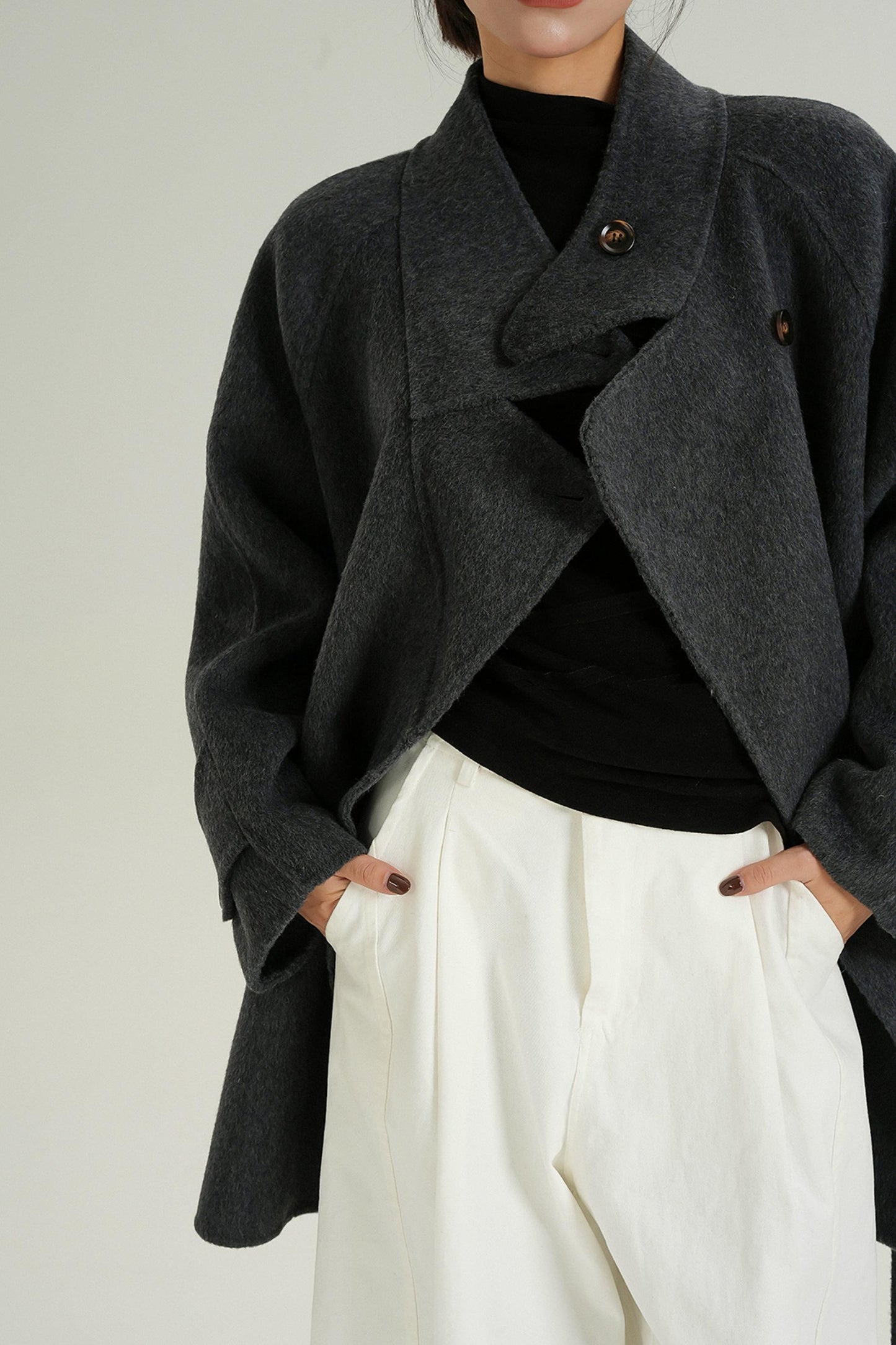 Half-Turtle Midi Wool Coat