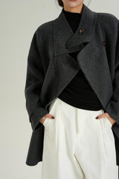 Half-Turtle Midi Wool Coat