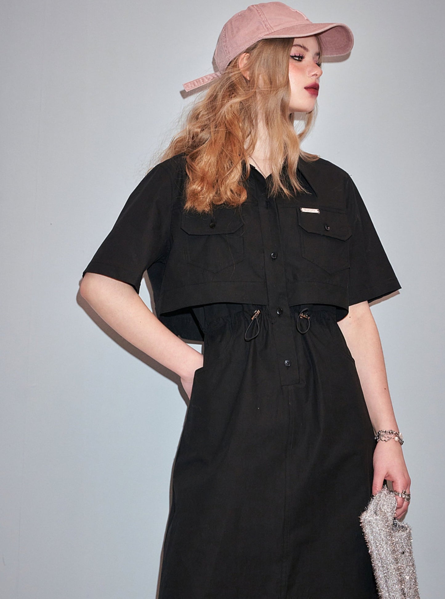 Two-In-One Cargo Shirt Dress