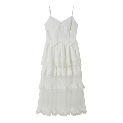 Cut-Out Embroidered Lace Dress