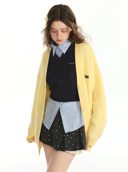 Loose Wool Knit Jacket