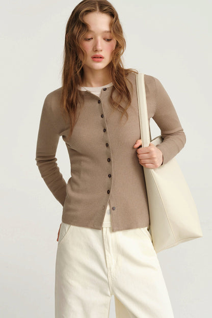 Round Neck Double-Strand Cardigan