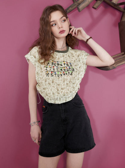 Printed Floral Lace Top