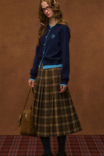 Winter Woolen Plaid Skirt