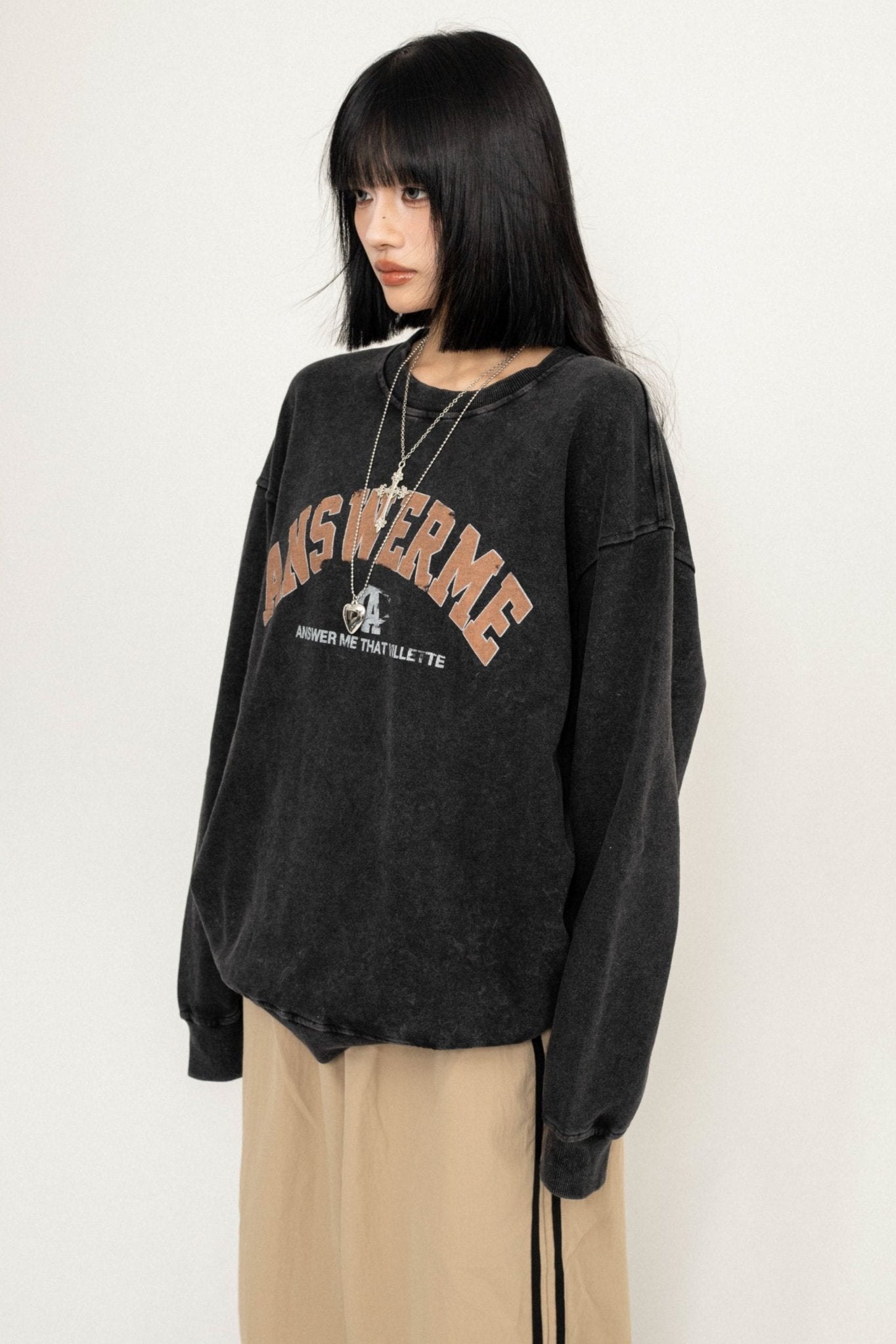 Washed Oversize Retro Sweatshirt