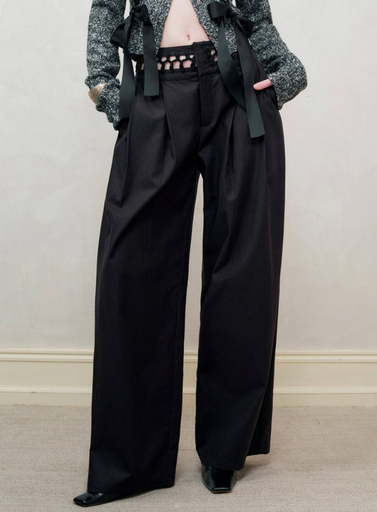 Blowing Shadow Wide-Leg Cut-Out Trousers
