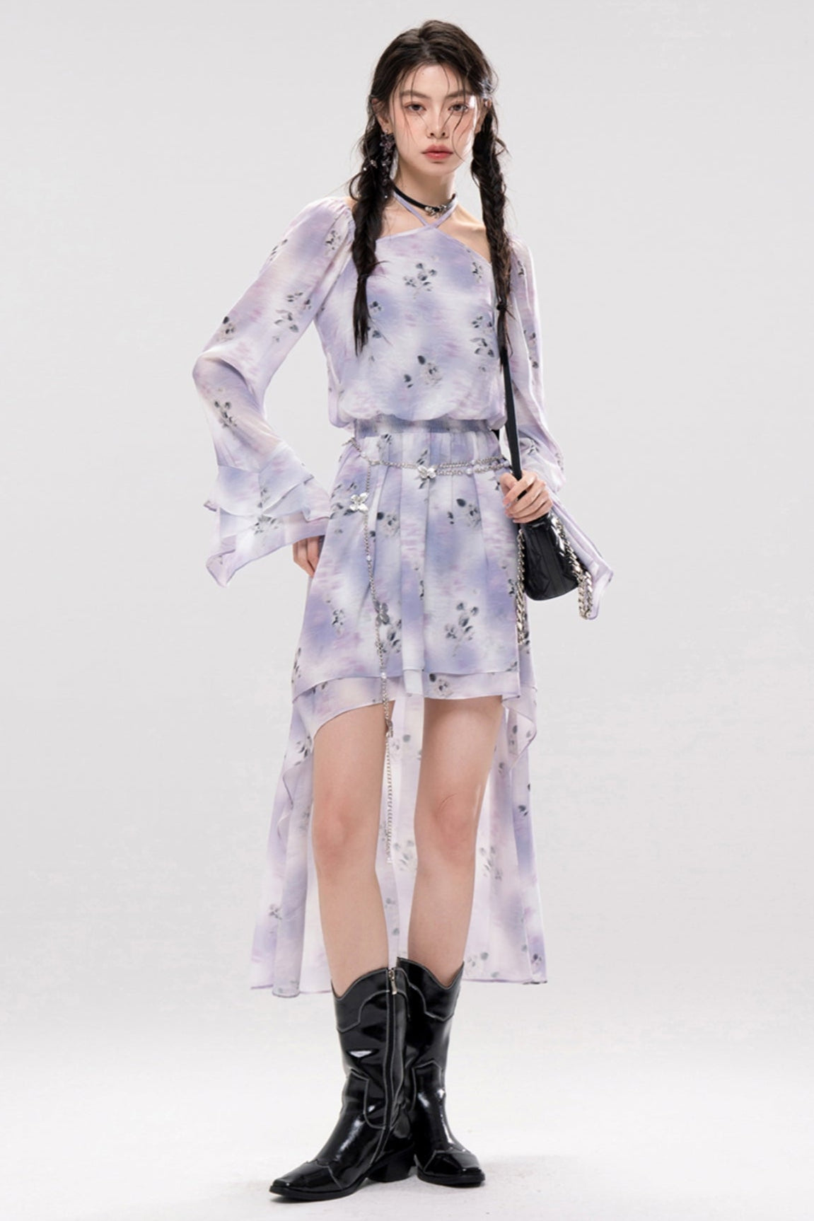 Smokey Purple Layer Dress Set Up