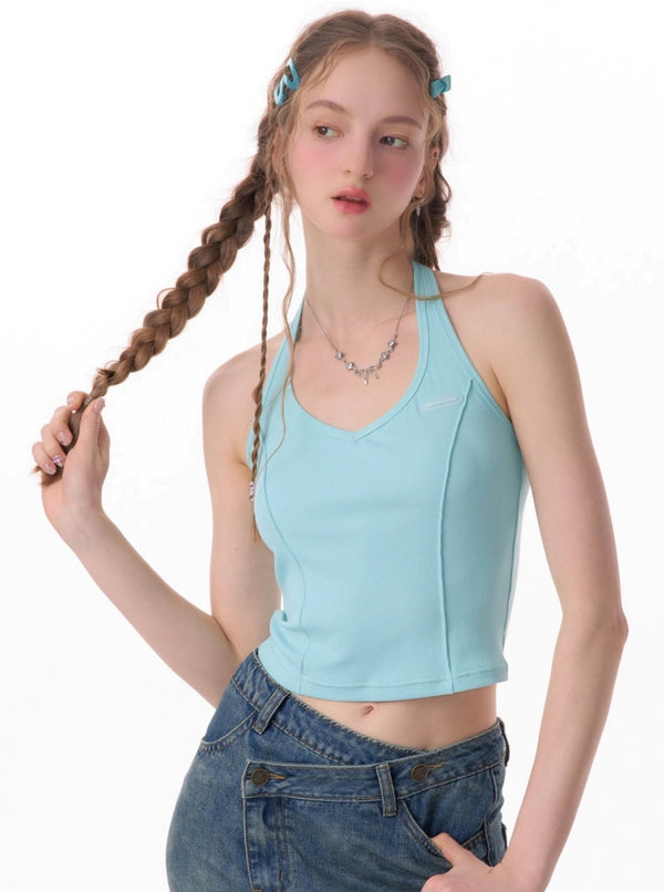 Retro Halter Neck Strapless Vest Top