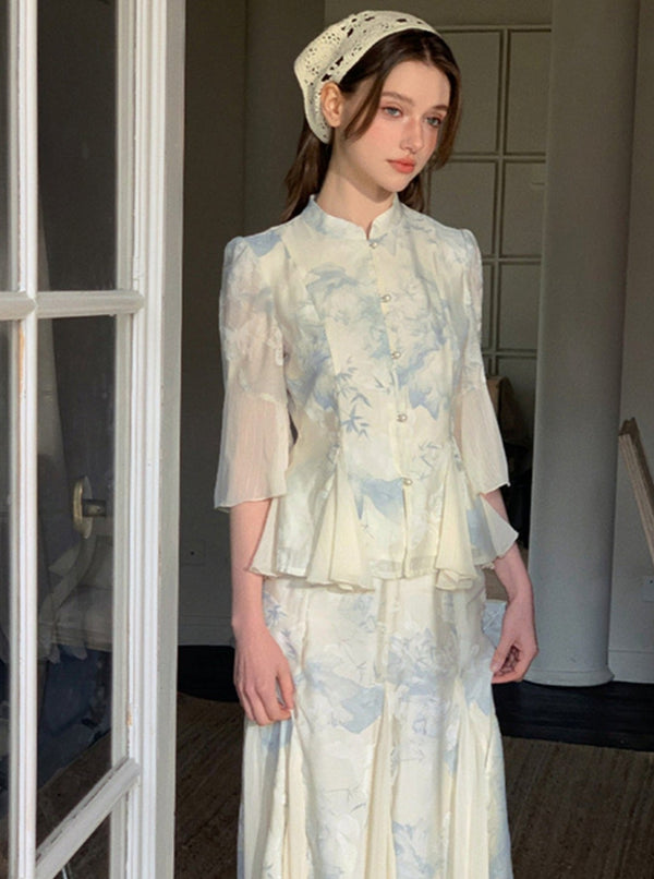 Buckle Short-Sleeve Suit Set-Up