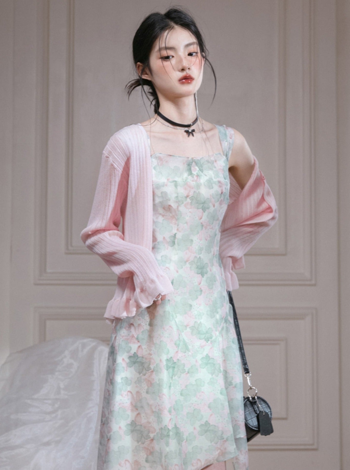 Hibiscus Sheer Chiffon Dress