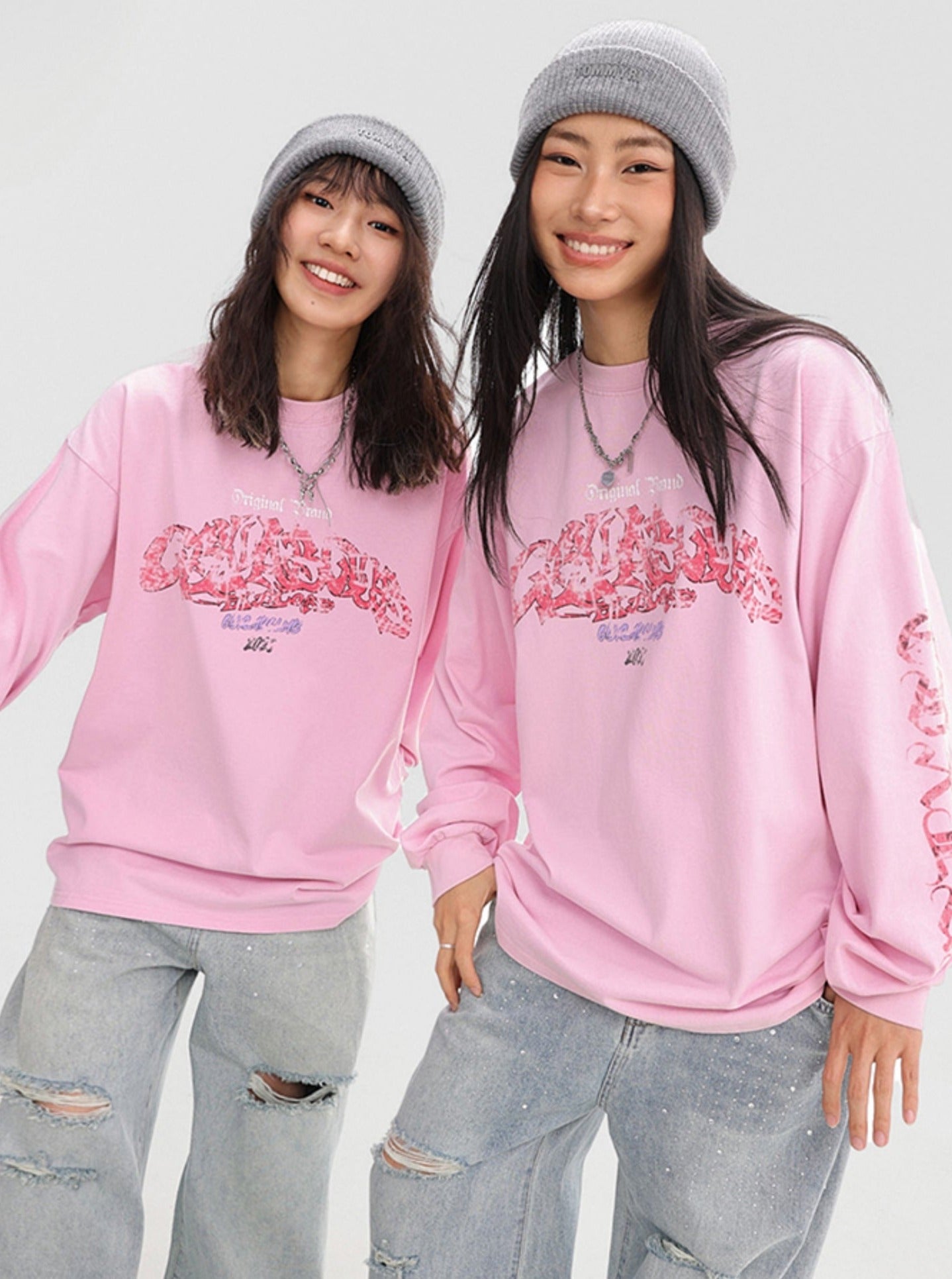 Hip Hop Trendy Marke Rosa Sweatshirt