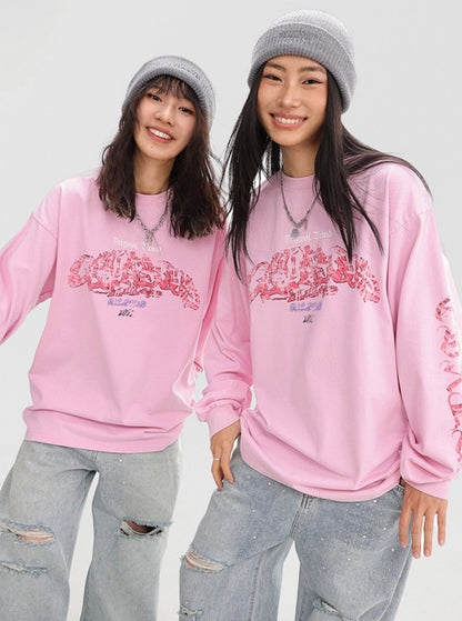 Hip Hop Trendy Marke Rosa Sweatshirt