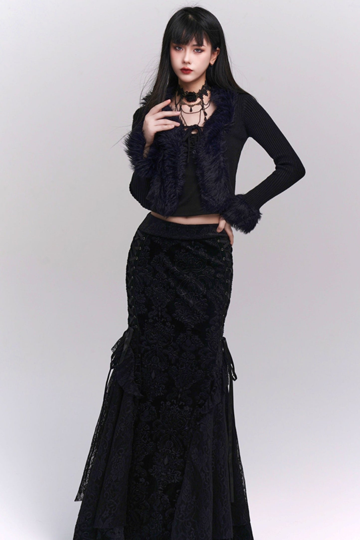 Temperament Black Mermaid Skirt