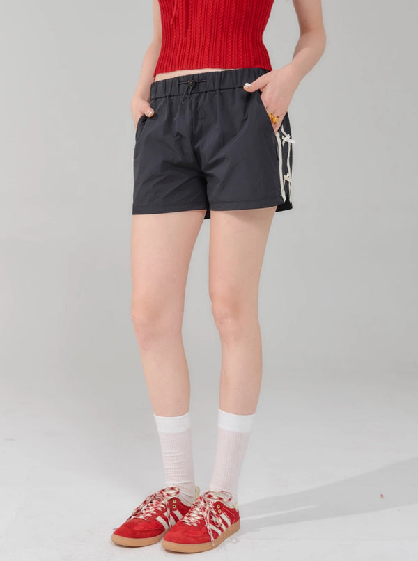 Slim Fit High Waist Sports Shorts Pants