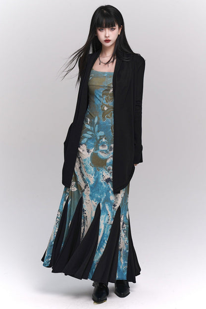 Ghost girl, new Chinese women's clothing, beautiful slip dress, early autumn wear, cold and high-end fishtail skirt