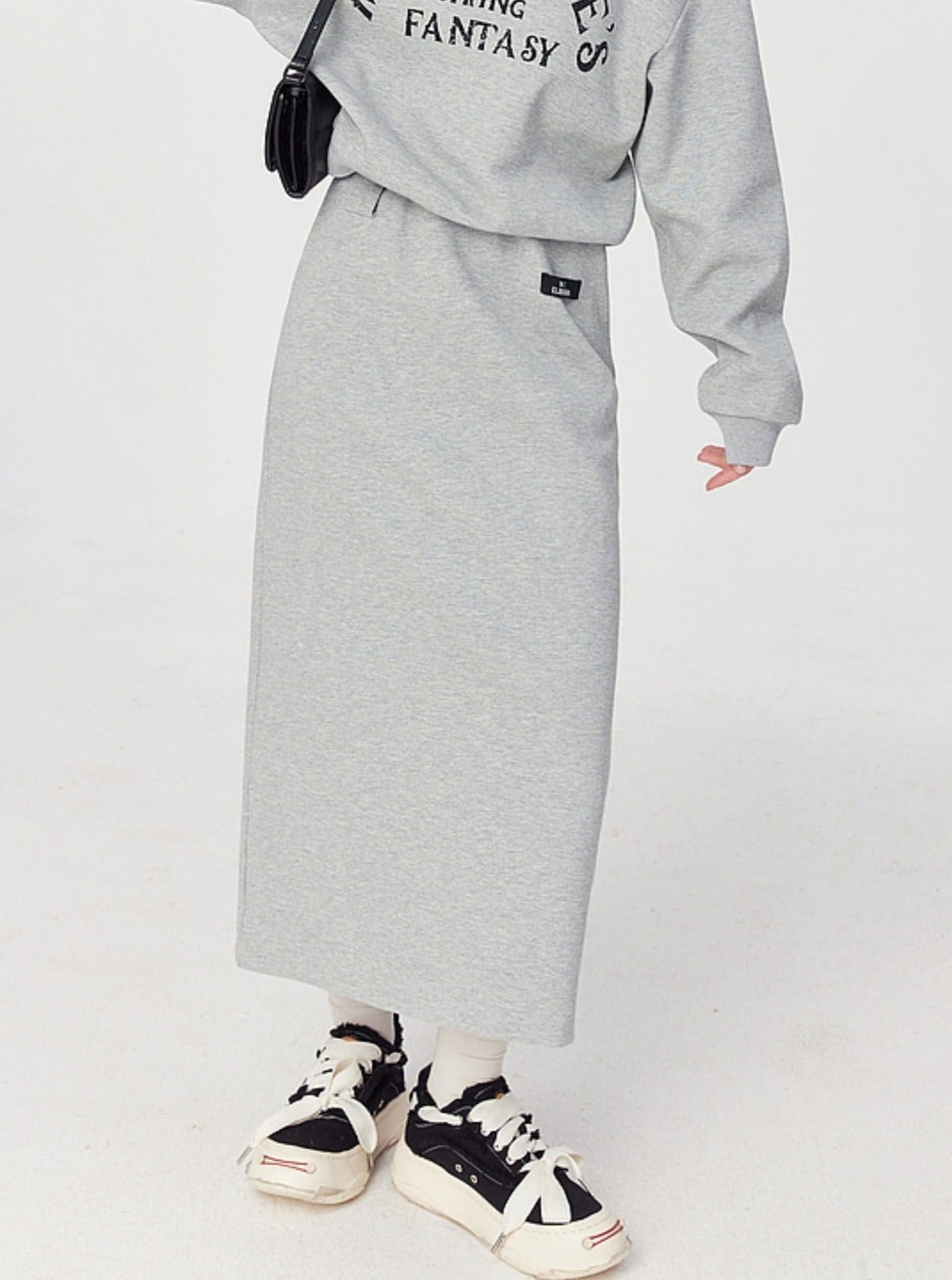 Casual Fairy Pocket Skirt Sweatshirt Coat Set-Up